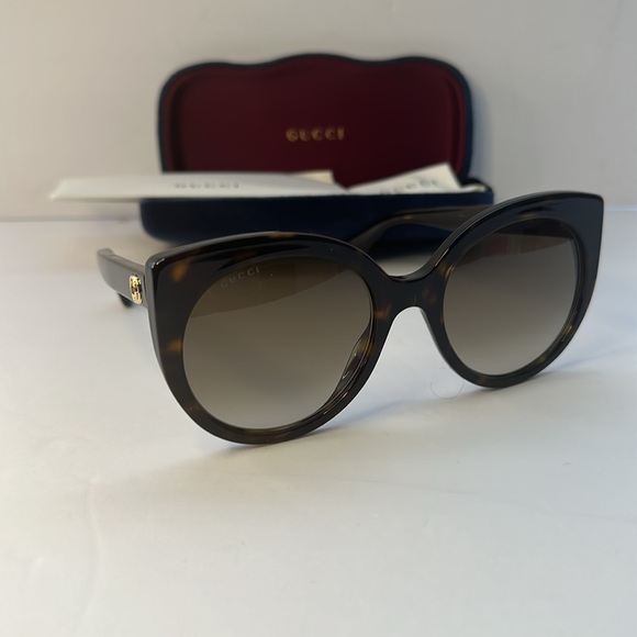 New Authentic GUCCI Acetate Cat Eye Sunglasses GG0325S Tortoise - Picture 5 of 12